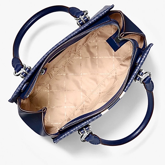 NWT Michael Kors Marilyn Bleu Marine Colored Satchel - Picture 2 of 7